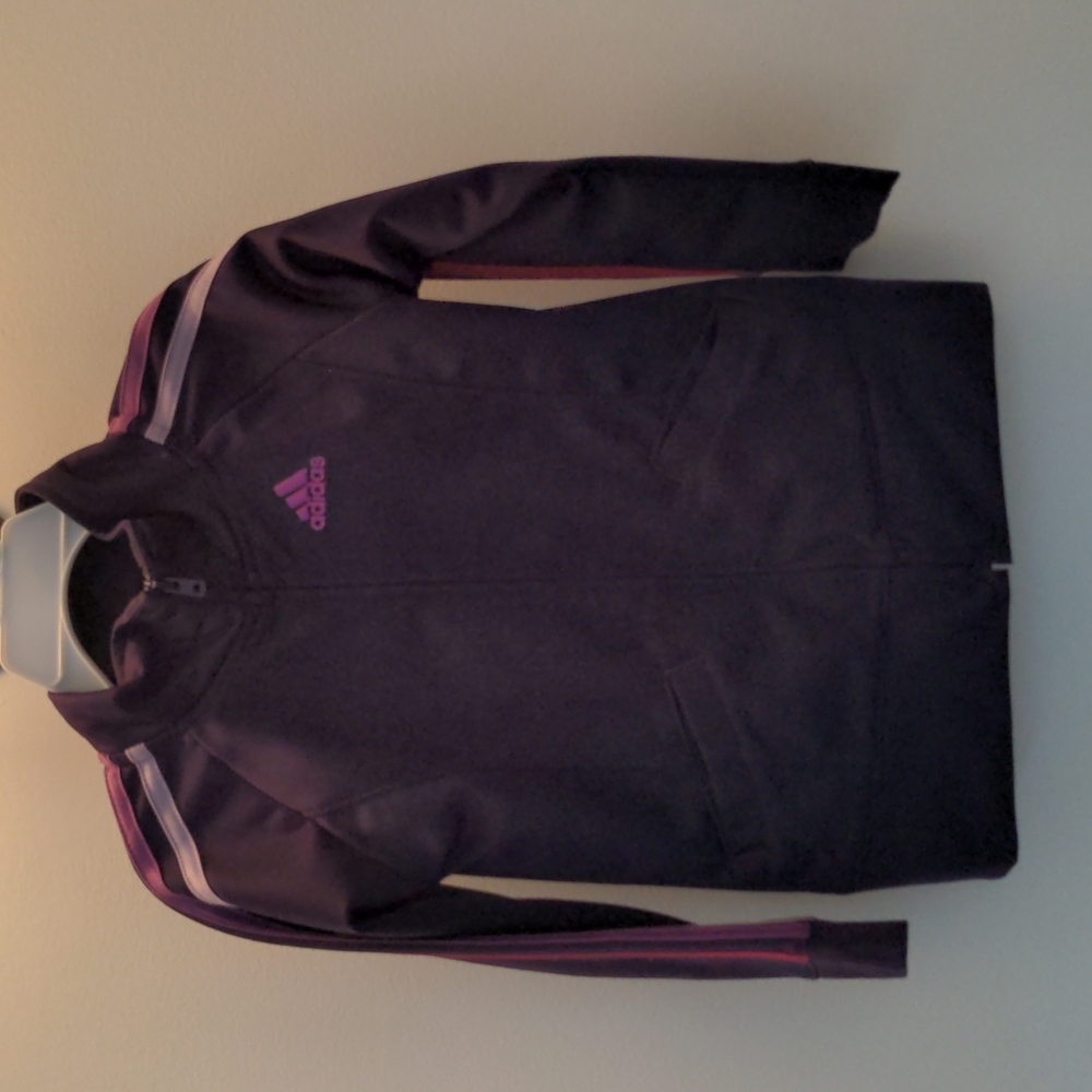 Girls purple adidas zip up jacket size 3